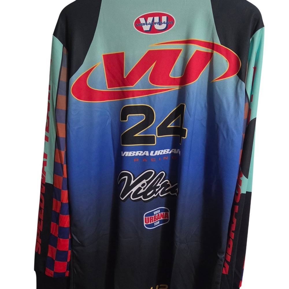 Vibra Urbana Racing Jersey Mens Large Blue Teal Excellent Reggaeton Festival - Picture 4 of 8